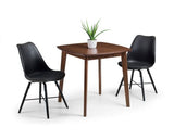 SET OF LENNOX TABLE & 2 KARI BLACK CHAIRS