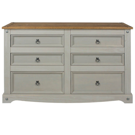 Corona Grey 3+3 Drawer Wide Chest