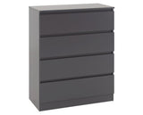Malvern 4 Drawer Chest - Grey