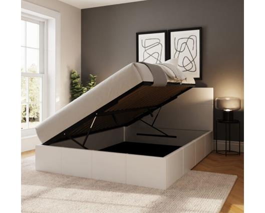 Serena Side lift Ottoman Small Double Bed - White