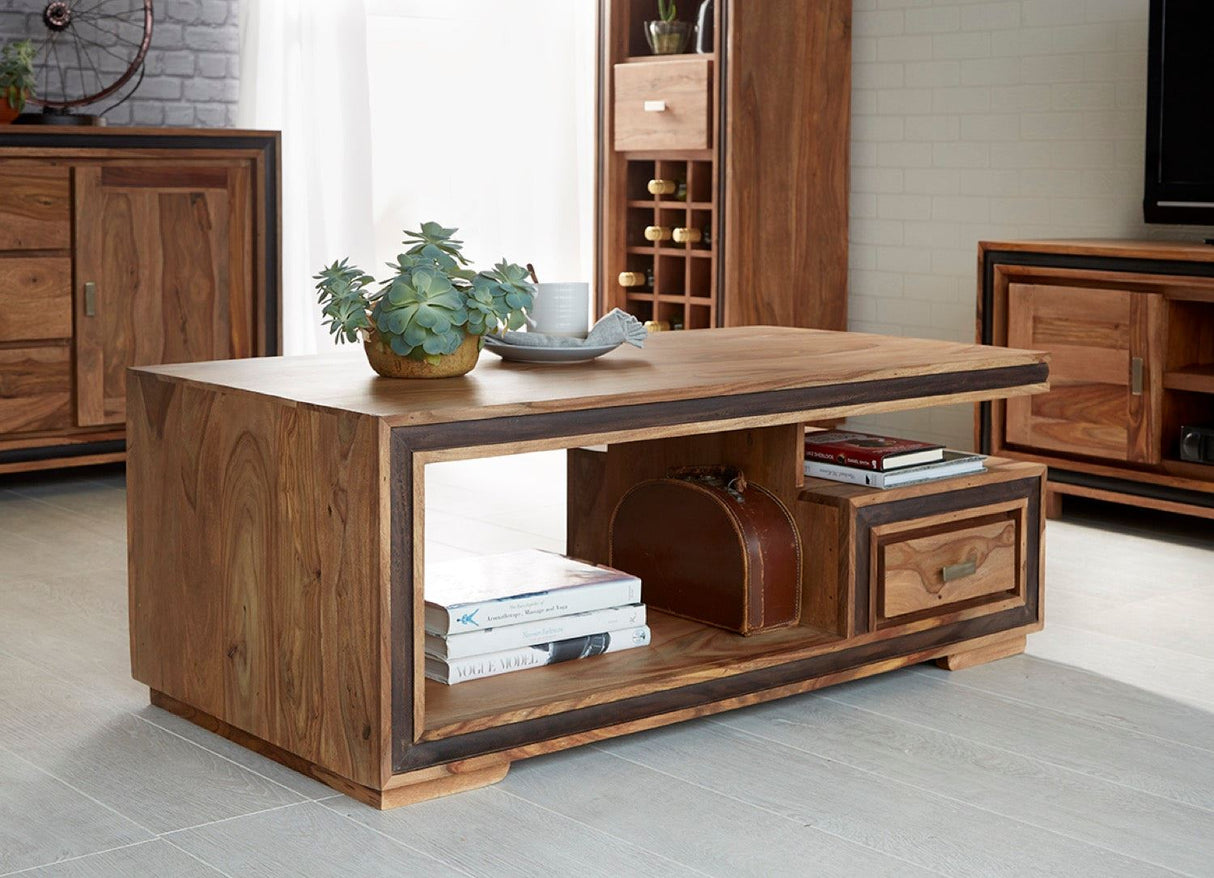 JODHPUR SHEESHAM COFFEE TABLE WITH DRAWER