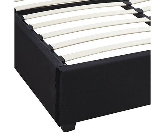 MADISON 4'6" OTTOMAN BED - BLACK VELVET FABRIC