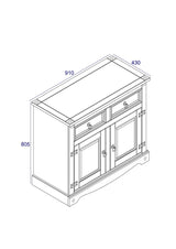 Corona Grey Small Sideboard