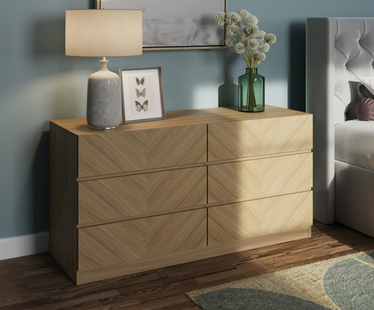 Catania 3+3 Drawer Chest Euro Oak