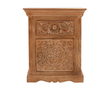 Artwork Mango Wood Bedside Table With Storage