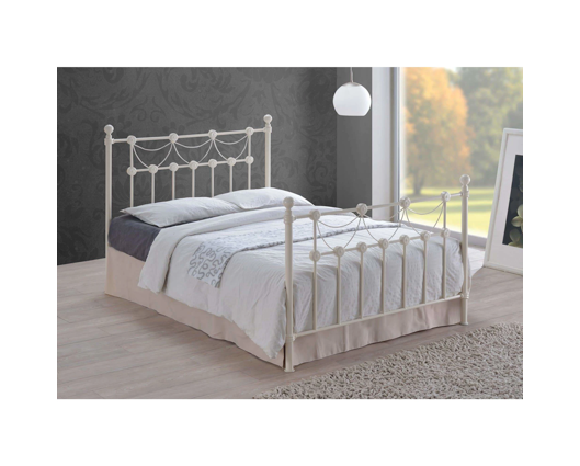 Omero King Size Bed Frame-Ivory