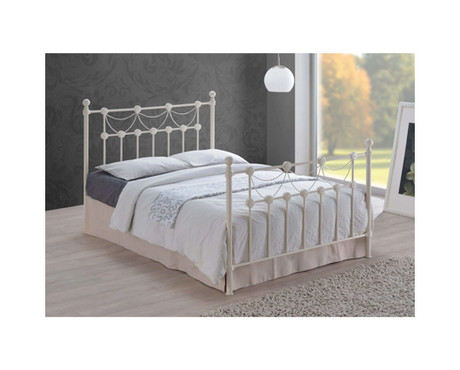 Omero King Size Bed Frame - Ivory