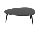 Opal Coffee Table With Black Marble Top & Metal Legs