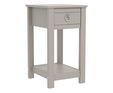 Clovelly 1 Drawer Bedside Table Light Grey