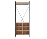 Claire Open Wardrobe with 4 Shelves- Riveria Oak