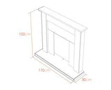 Adam Southwold Fireplace in Oak and Black, 43 Inches