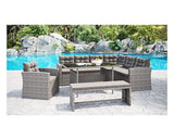 Two Tone Grey Rattan Dark Grey 5pcs Corner Group