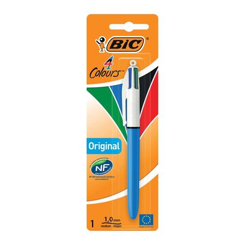 Bic Black&#47;Blue&#47;Red&#47;Green 4 Colour Pen Medium (10 Pack) 8032232