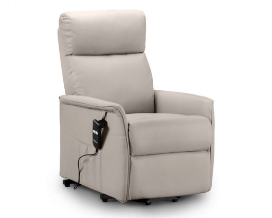 HELENA RISE & RECLINE CHAIR- PEBBLE FAUX LEATHER