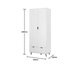 2 Door Wardrobe with 2 Drawers
