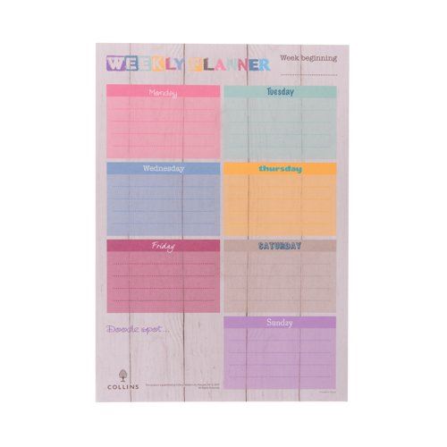 Collins Brighton Weekly Planner Desk Pad 60 Pages A4 DPWA4-01