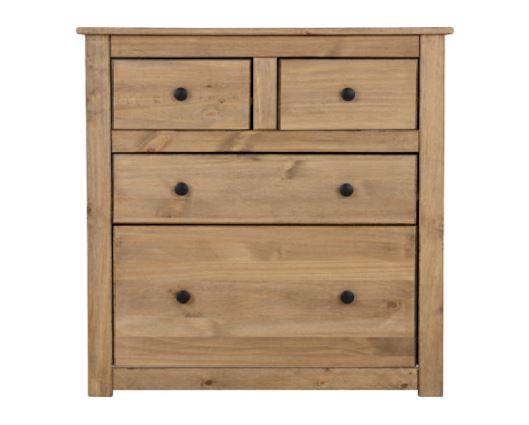 Panama 2+2 Drawer Chest - Natural Wax