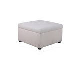 Milo 2 Seater Sofa With Footstool- White