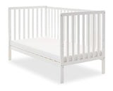 Bantam Cot & Fibre Mattress - White