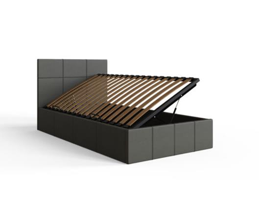 Serena Single Side Lift Ottoman Bed - Grey PU
