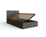 Serena Single Side Lift Ottoman Bed - Grey PU