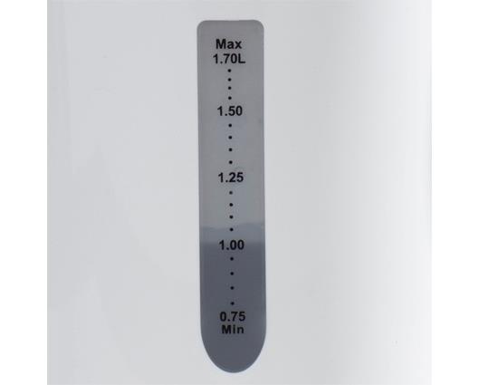 2200W White Plastic Kettle with Chrome Band