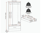 NEVADA 2 DOOR ALL HANGING WARDROBE - WHITE GLOSS
