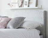 Berlin King Ottoman Bed- Crushed Steel Velvet