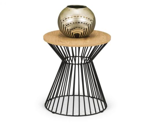 JERSEY ROUND WIRE LAMP TABLE - EURO OAK