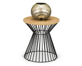 JERSEY ROUND WIRE LAMP TABLE - EURO OAK