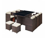 Vista Brown 11pc Cube Set w/ Cream Cushions