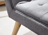 Milan upholstered bench dark grey hopsack