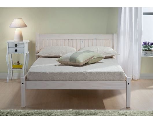 Rio Double Bed - White Washed