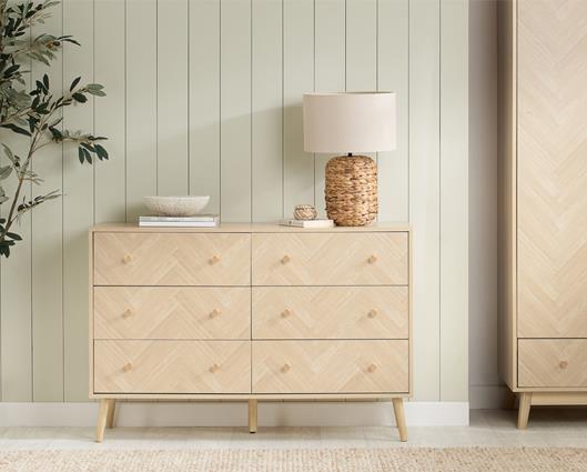 Herringford 6 Drawer Chest Oak