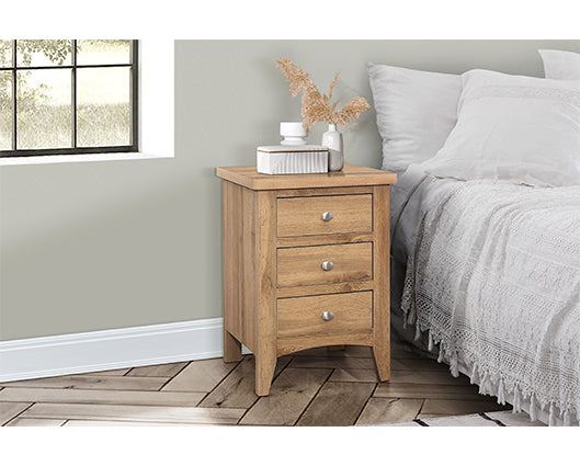 Hampstead 3 Drawer Bedside Oak