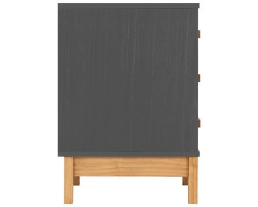 CLEVELAND 3 DRAWER BEDSIDE - WHITE/GREY METAL EFFECT