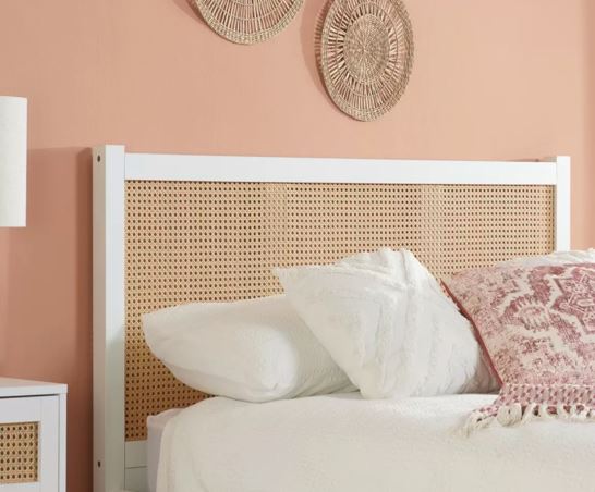 Croxley Rattan Double Bed - White