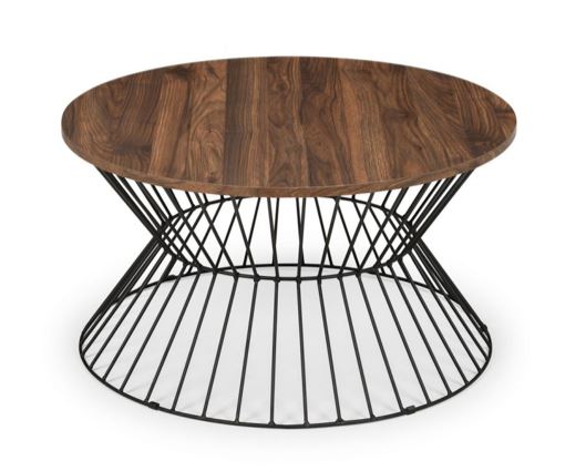 JERSEY ROUND WIRE COFFEE TABLE - WALNUT