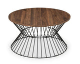 JERSEY ROUND WIRE COFFEE TABLE - WALNUT