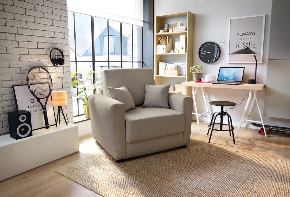 Olly Single Sofa Bed - Sand