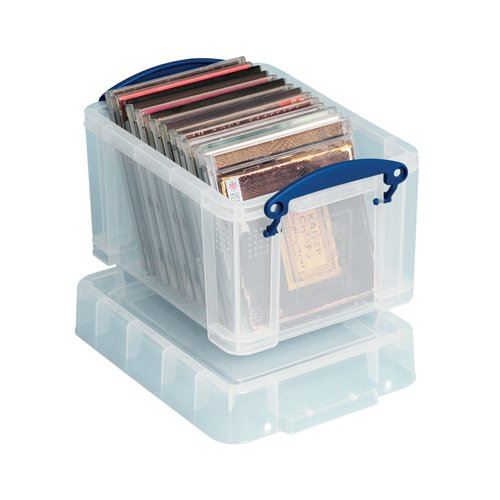 Really Useful 3L Plastic Storage Box With Lid 245x180x160mm Clear 3C