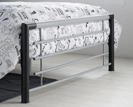 Faro Double Bed - Black & Silver