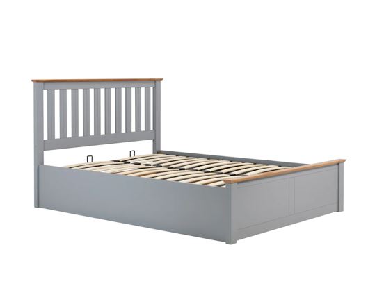 Phoenix King Ottoman Bed - Stone Grey