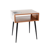 Galaxy metal bedside table, copper with black legs