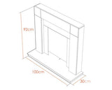 Adam Malmo Fireplace in Pure White & Black/Pure White, 39 Inch