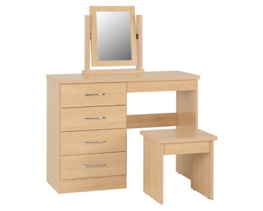 Nevada 4 Drawer Dressing Table Set - Sonoma Oak Effect