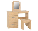 Nevada 4 Drawer Dressing Table Set - Sonoma Oak Effect
