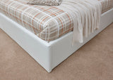 End Lift Ottoman Small Double Bed - White