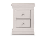 CLERMONT 2 DRAWER BEDSIDE - LIGHT GREY