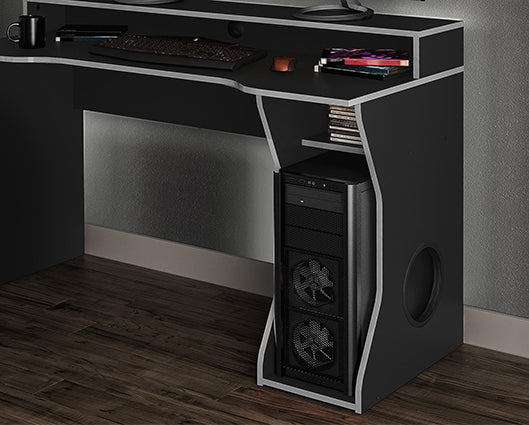 Enzo Gaming Computer Desk- Black & Silver